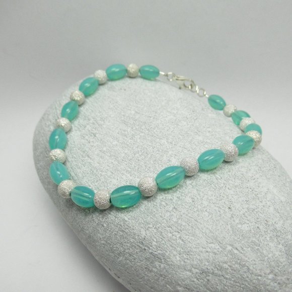 Uranium bead and Sterling Stardust bead bracelet - Picture 7 of 12